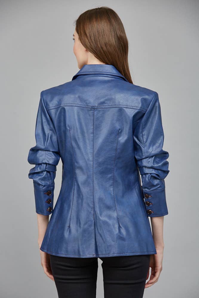Faux Leather Blazer