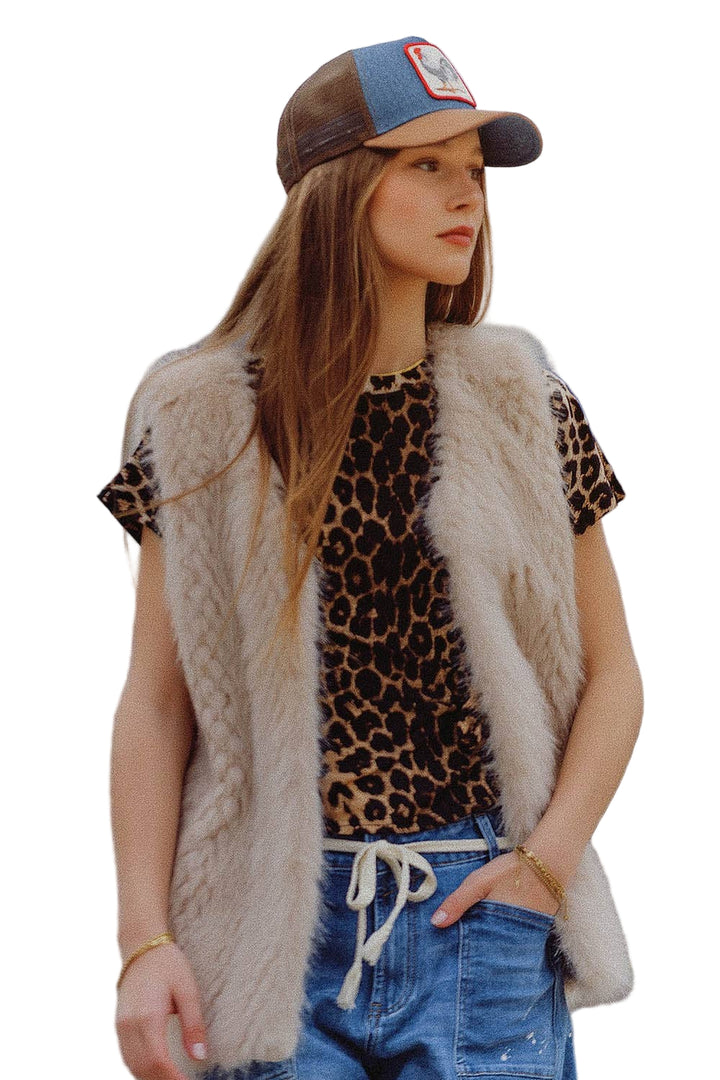 Faux Fur Pattern Vest