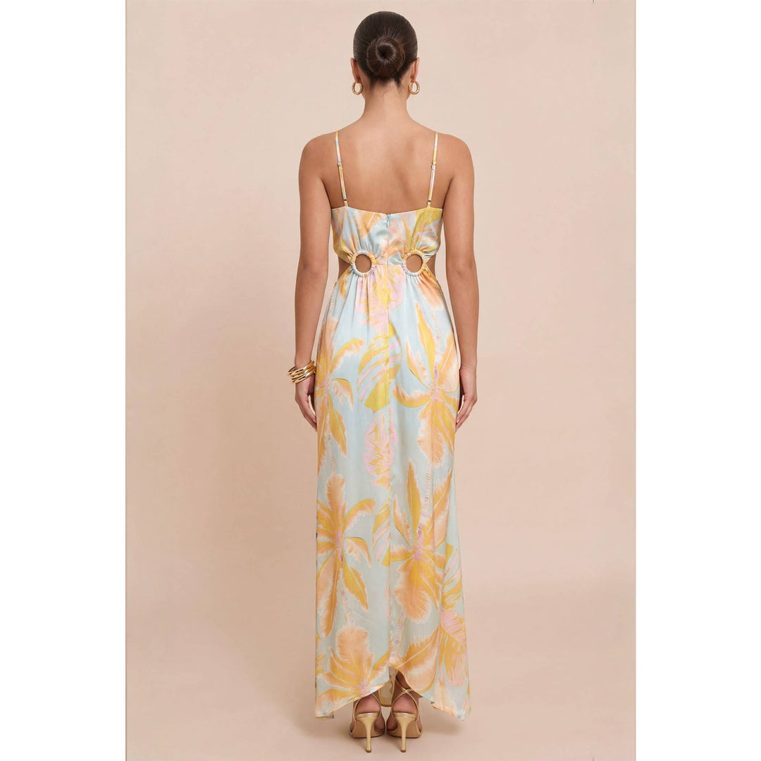 Rio Satin Maxi Dress with Ring Detail