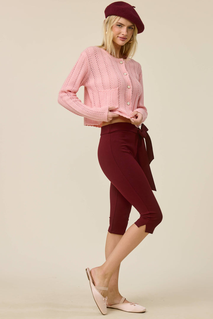 Capri Pants with Tie Belt