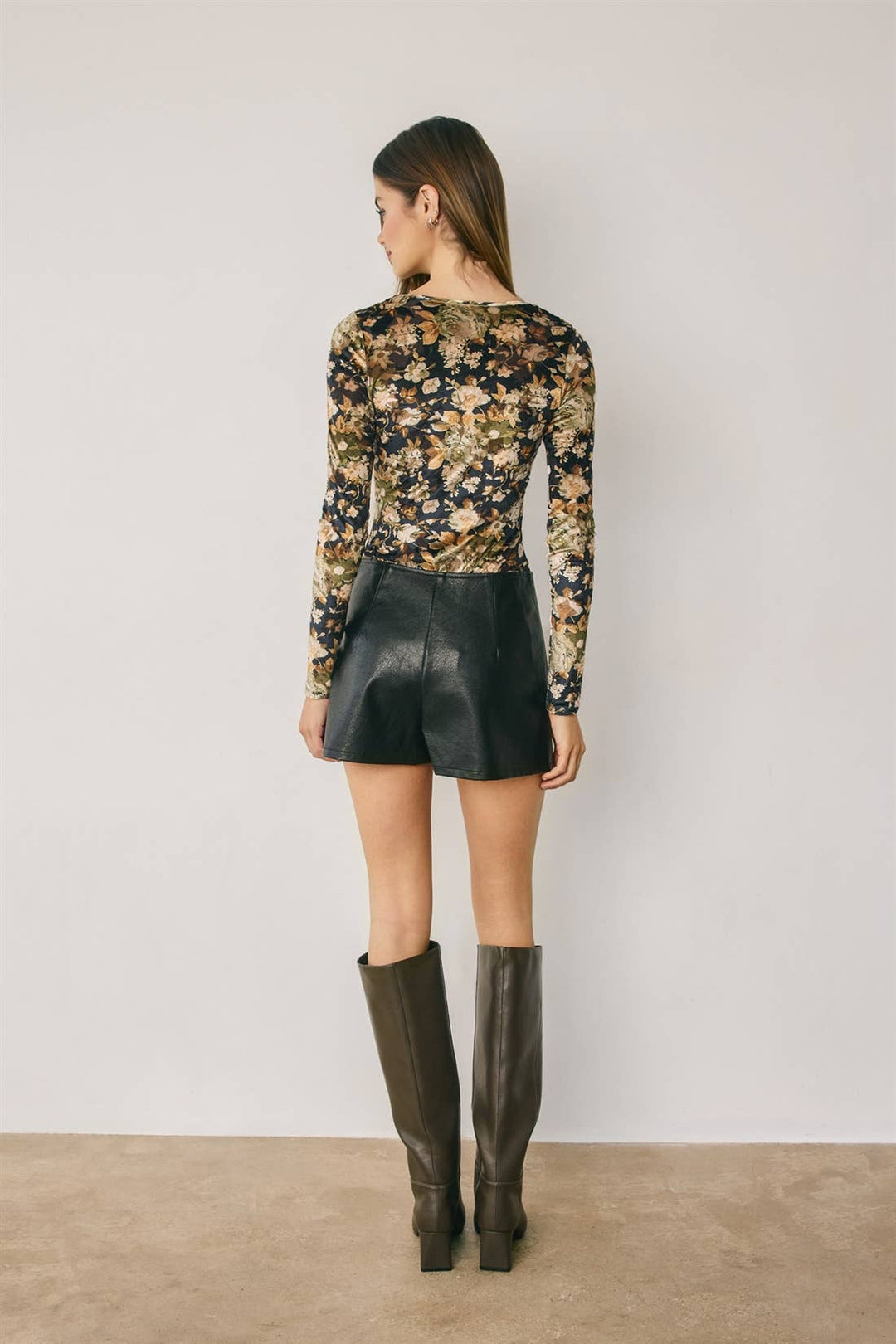 Vintage Floral Velvet Bodysuit