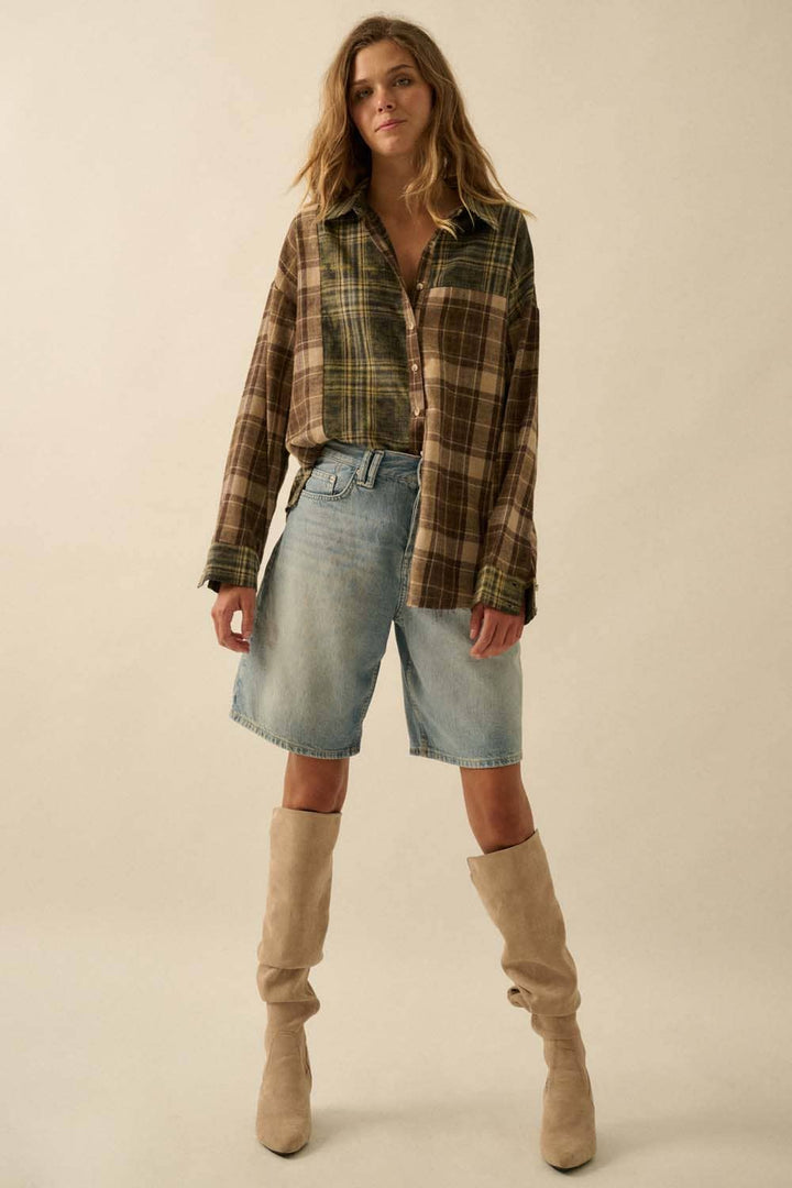 Plaid Colorblock Flannel