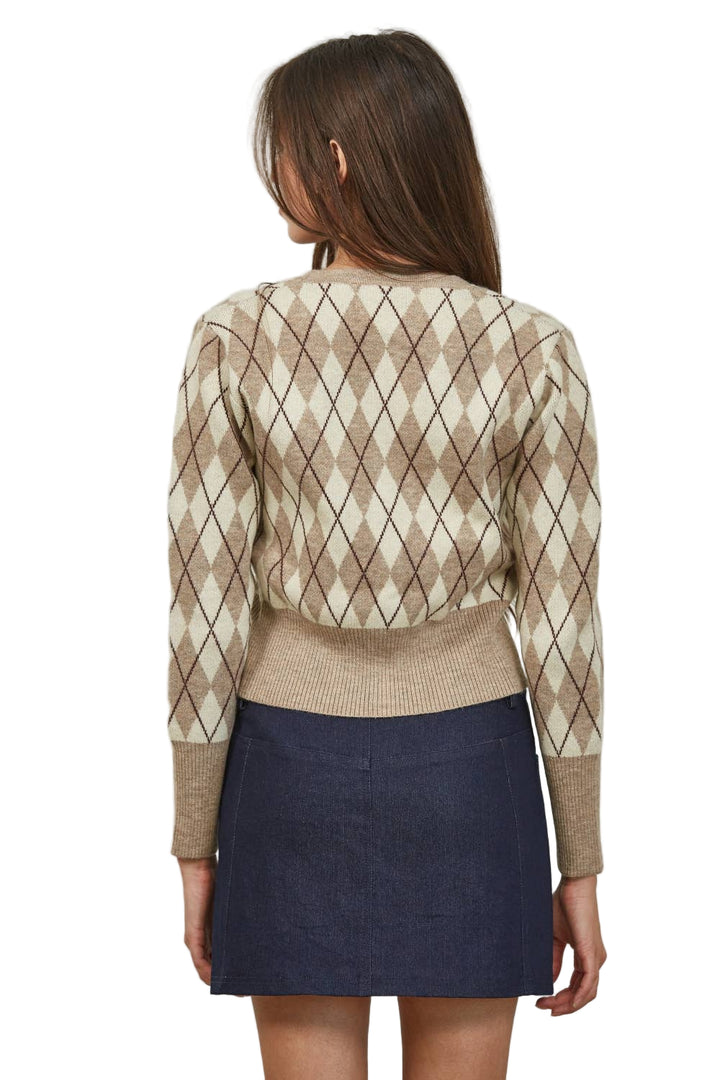 Argyle V-Neck Cardigan