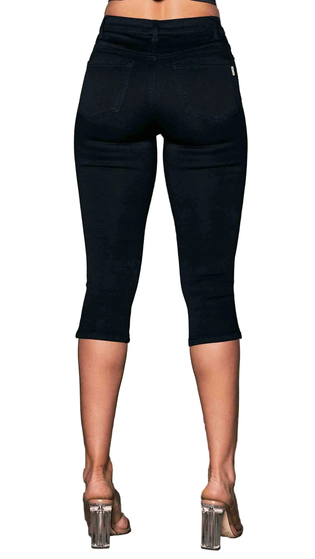 Black Denim Capri Pants