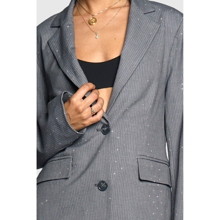 PINSTRIPE HOT FIX BLAZER