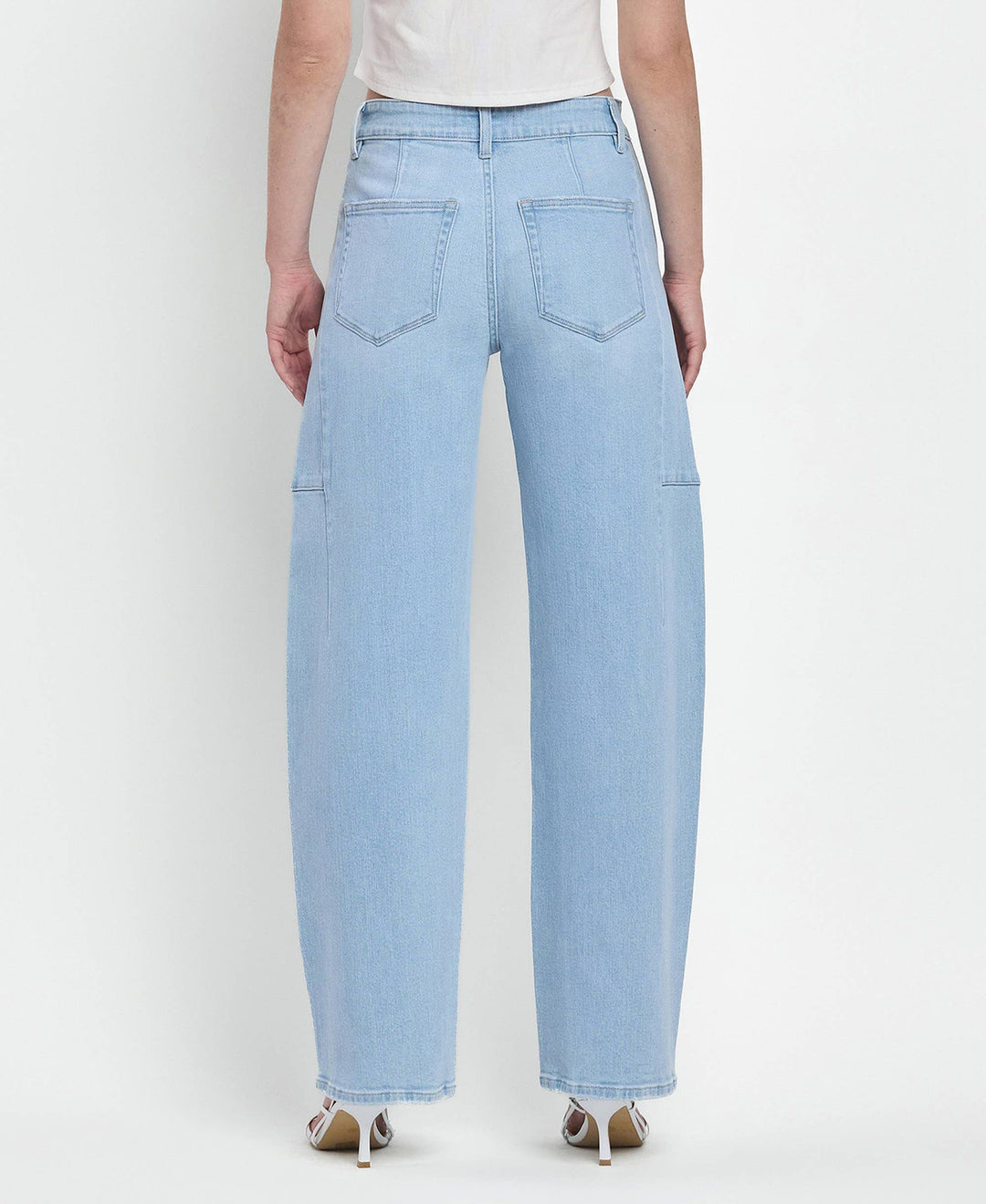 High Rise Light Wash Barrel Jeans
