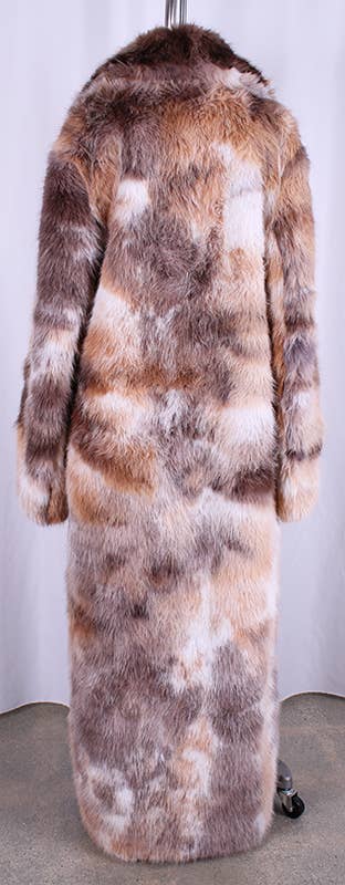 Animal Print Faux Fur Maxi Coat