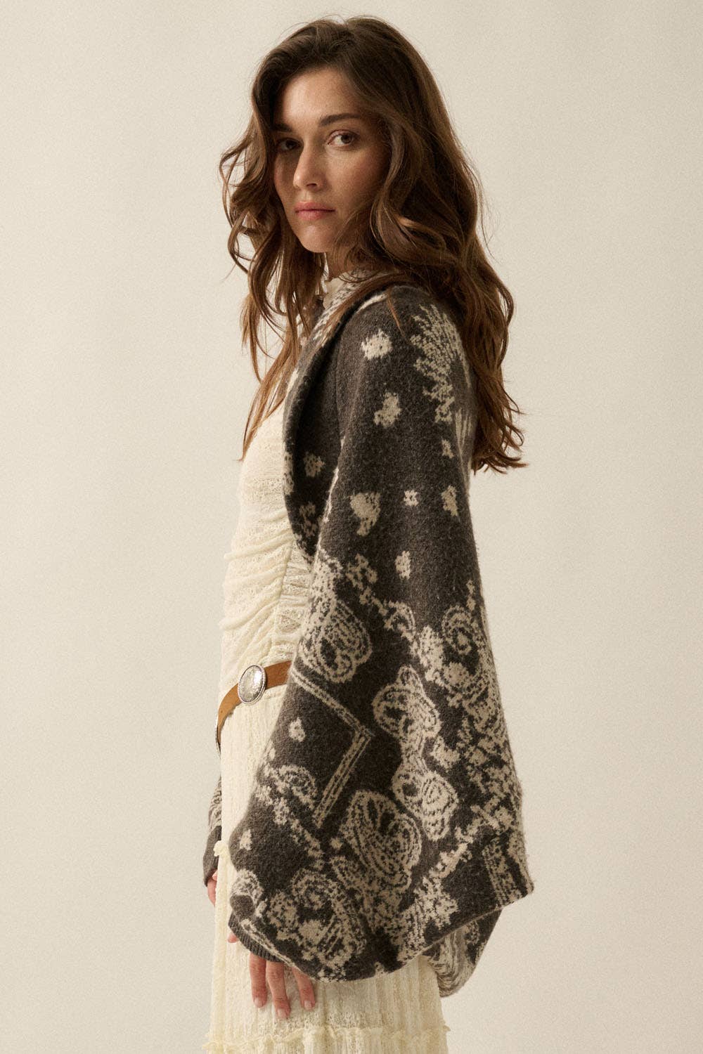 Paisley Bandana Sweater Shrug Cardigan