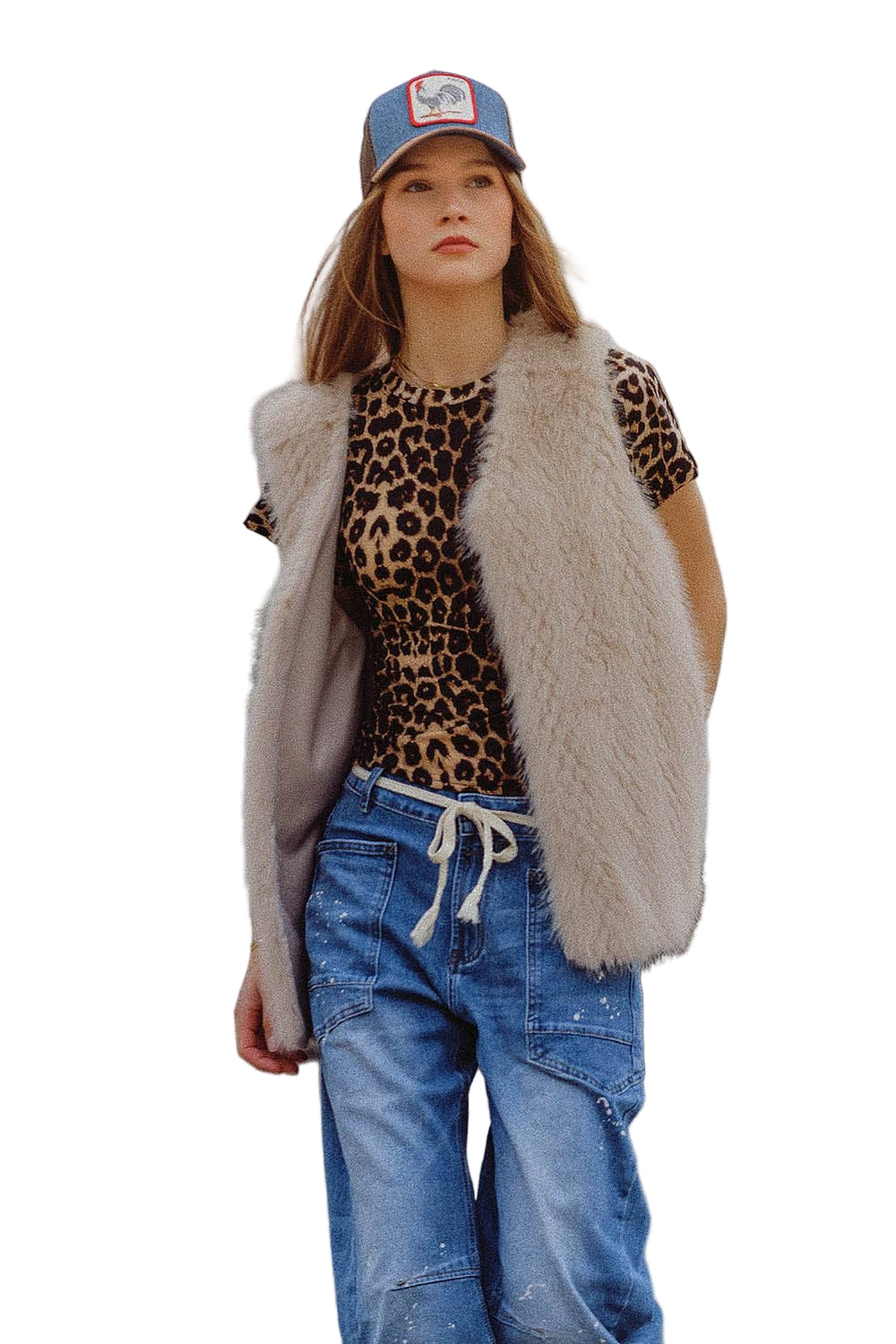 Faux Fur Pattern Vest