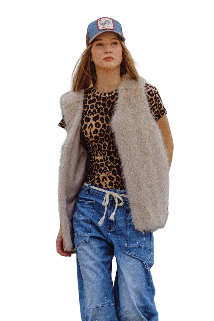 Faux Fur Pattern Vest