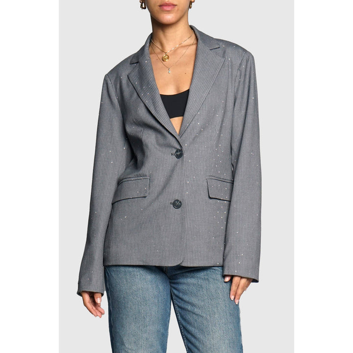 PINSTRIPE HOT FIX BLAZER
