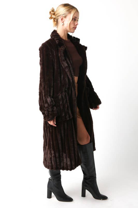 Devin Faux Fur Longline Coat
