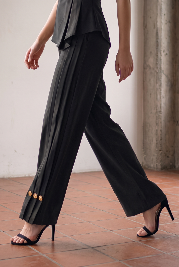 Sophie Tailored Trousers with Buttoned Pleat Cuffs