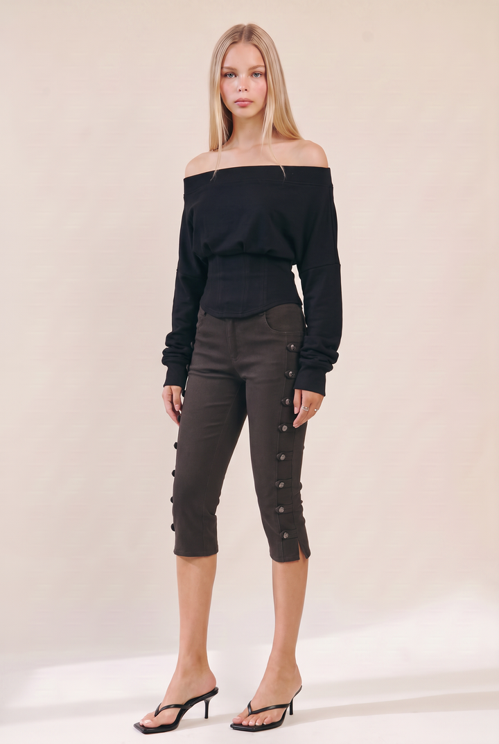 French Terry Corset Sweatshirt