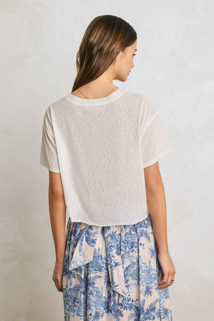 Cropped Raw Hem Tee