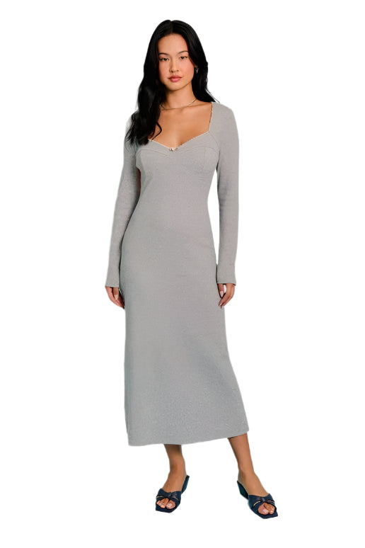 Long Sleeve Ribbed Midi Dress