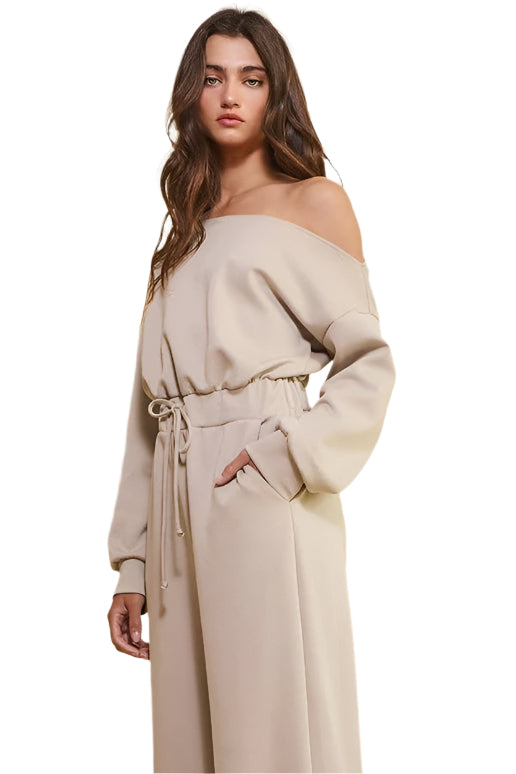 Off The Shoulder Wide Leg Jumpsuit