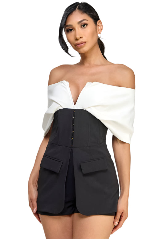 Tuxedo Romper