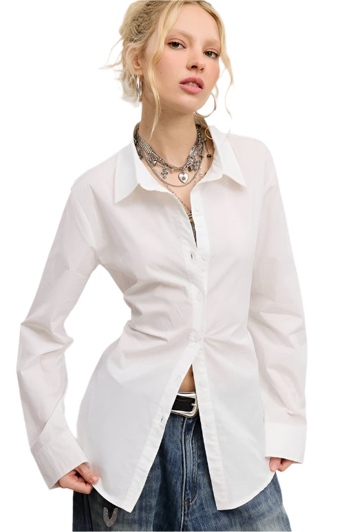 Fitted Collared Button Down with Tie
