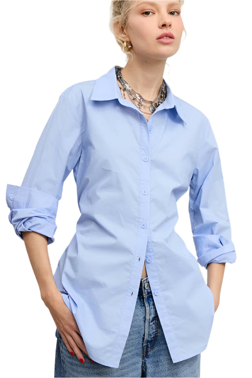 Fitted Collared Button Down with Tie S / Blue Fitted Collared Button Down with Tie S / Blue