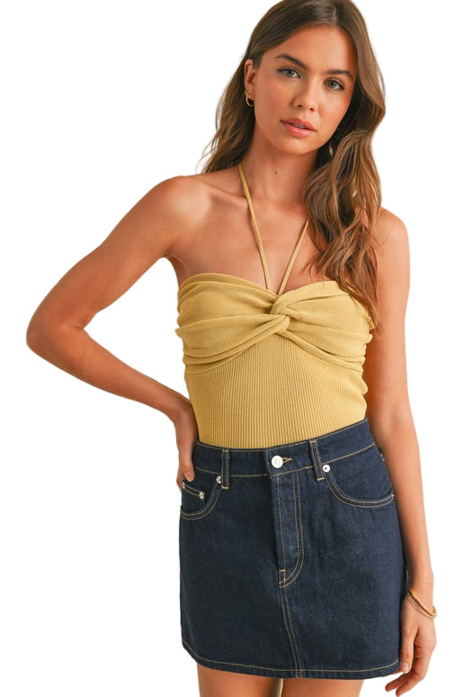 TWISTED KNIT TUBE TOP