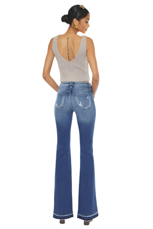 Contrast Seam Dark Jeans