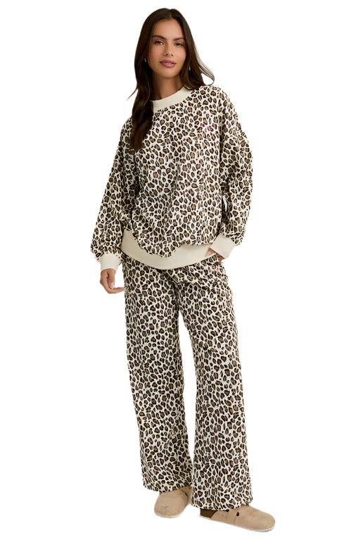 MUTED LEOPARD LOUNGE SET