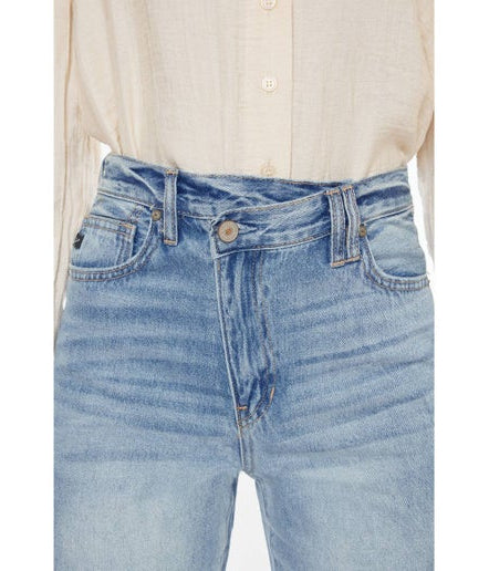 Straight Leg Cross Over Jeans