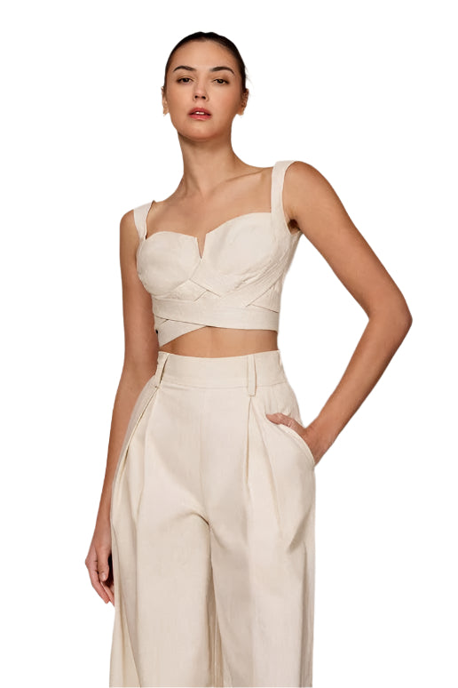 Linen Woven Crop Top