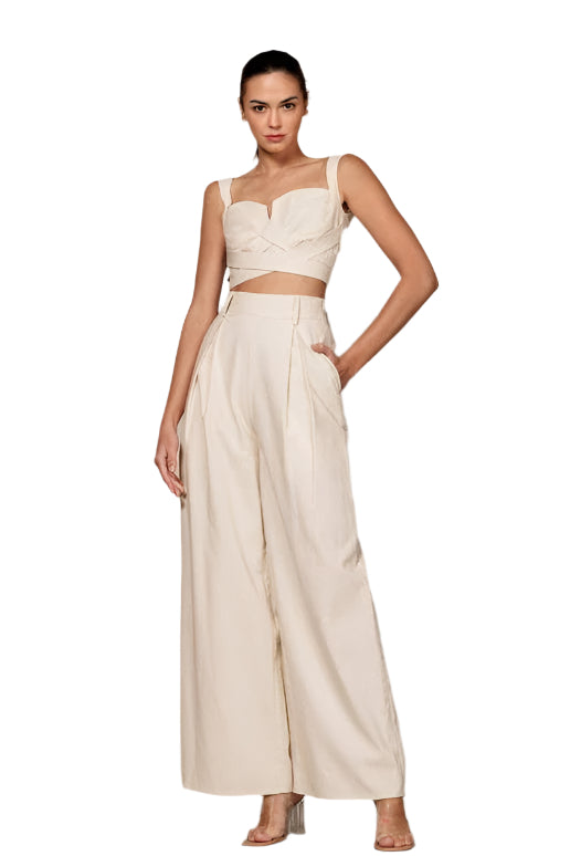 Linen Woven Crop Top