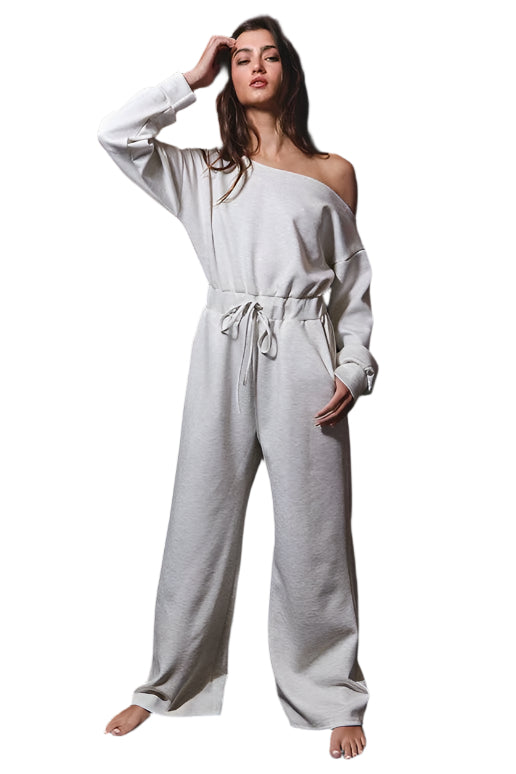 Off The Shoulder Wide Leg Jumpsuit