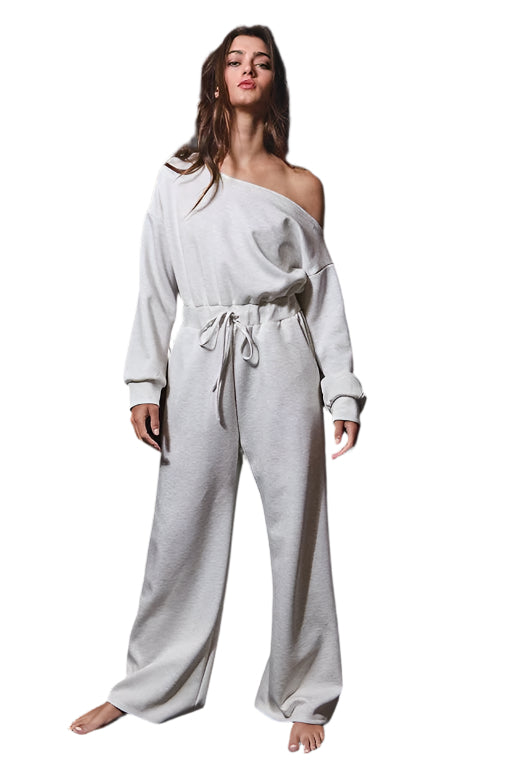Off The Shoulder Wide Leg Jumpsuit